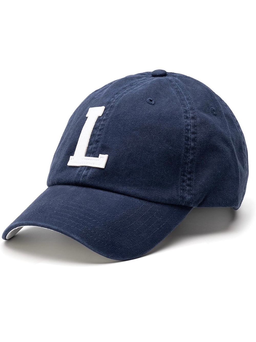 🤩 NWOT- Unisex Baseball Cap- Navy w/ White 'L' Accent + Leather Adjustable Strap